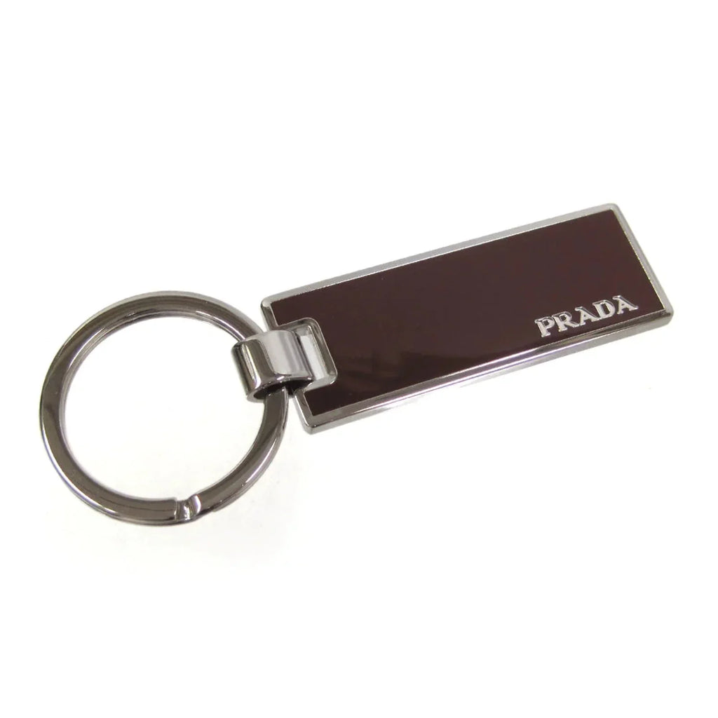 Keychain Keyring Rubino 2PS021 Metal Silver Enamel Prada Red