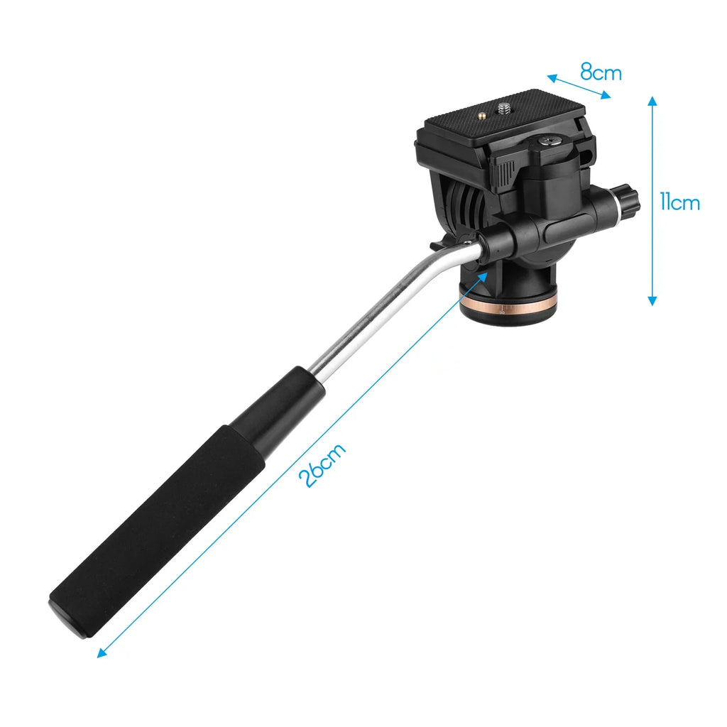 6kg 1 Compatible Professional Tripod Pan Video Release Drag Capacity 4 DSLR Plates Quick Load Inch Damping Fluid Camera with Head with Head Handle Docooler Cameras Camcorders