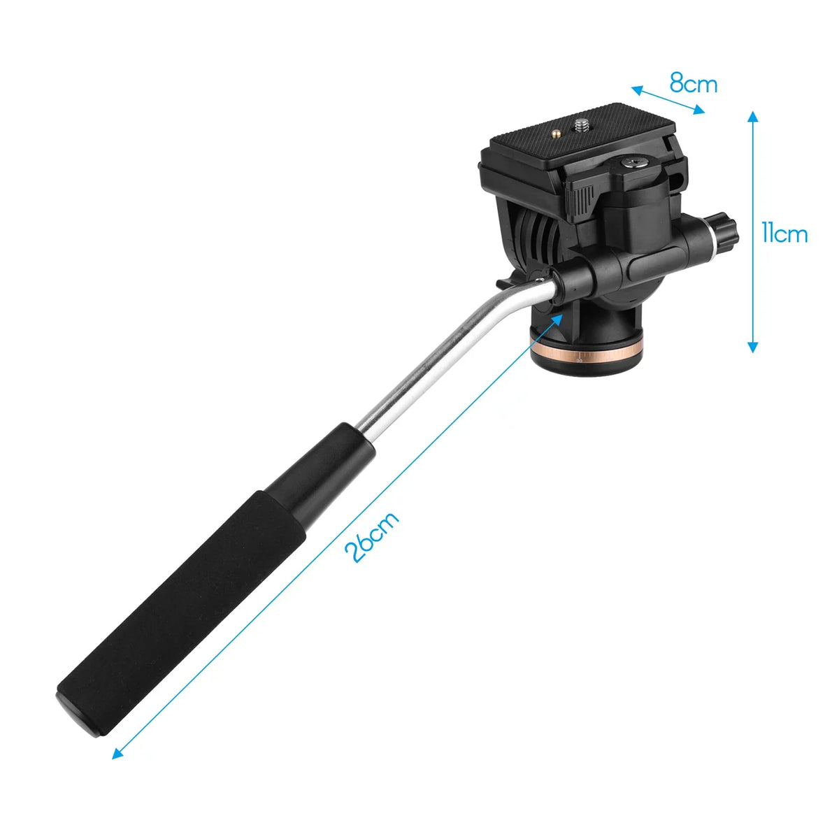 6kg 1 Compatible Professional Tripod Pan Video Release Drag Capacity 4 DSLR Plates Quick Load Inch Damping Fluid Camera with Head with Head Handle Docooler Cameras Camcorders