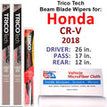 Wiper (Set 3) Wipers w/Rear Blade of CR-V Beam 2018 Honda