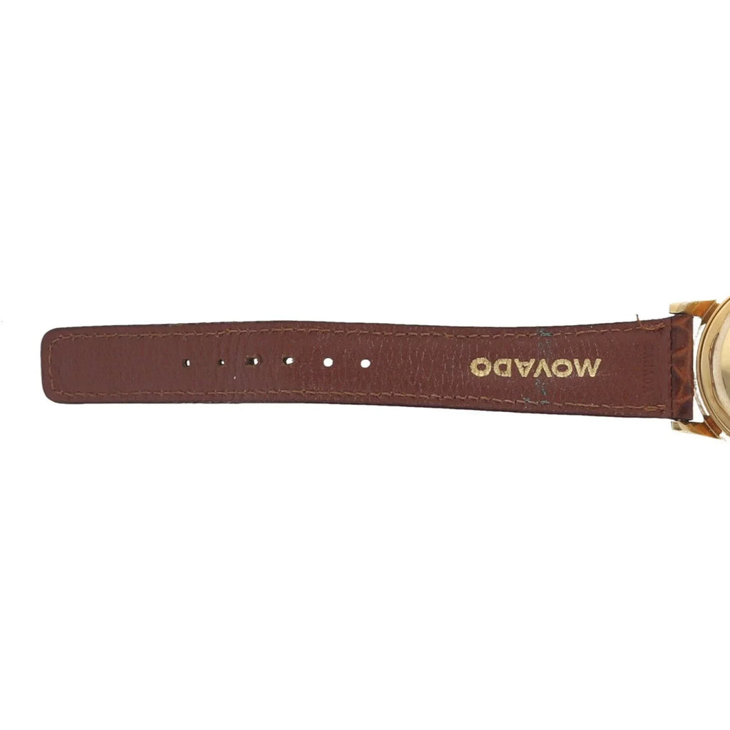 Automatic Gold Yellow 34mm Watch Leather 1231 Chronometre Movado Wrist 18k