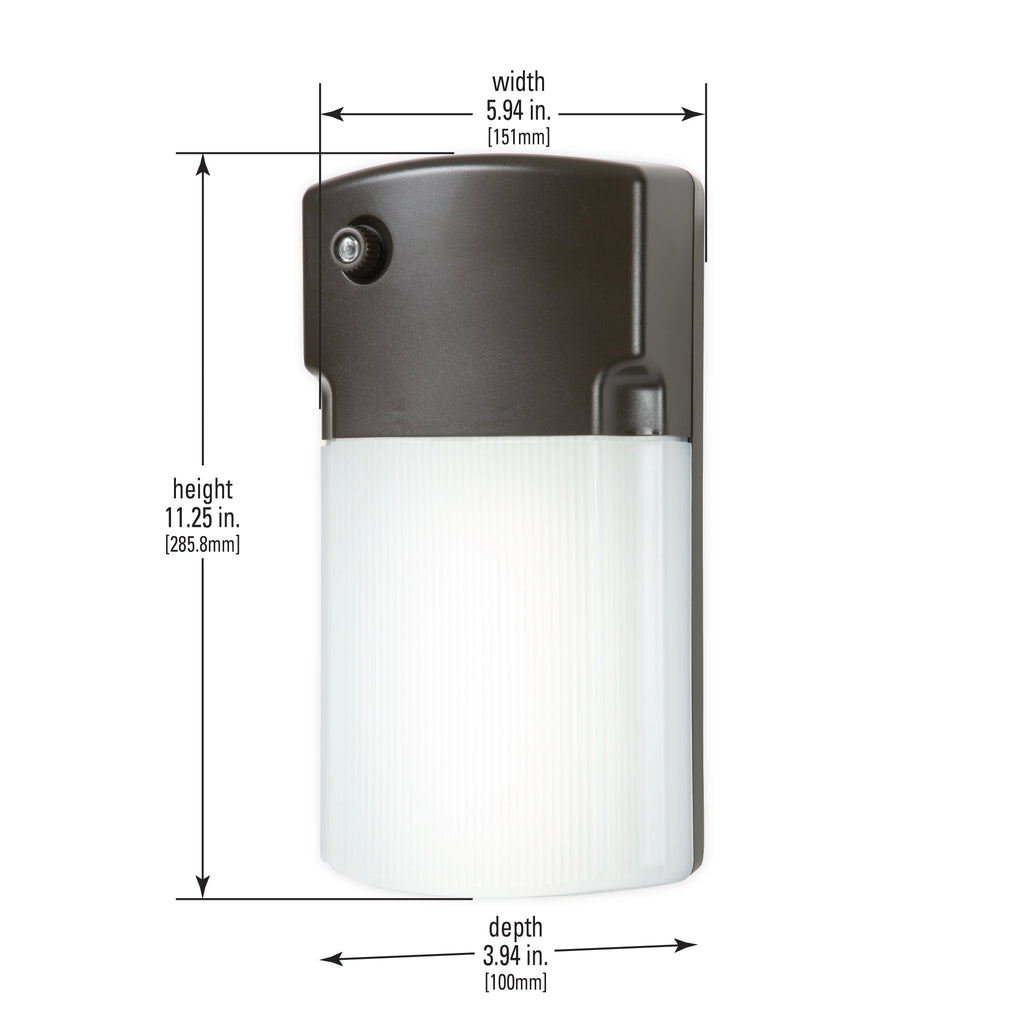 Wall Pack LED to Outdoor Light Sensor Photocell with HALO Outdoor Dusk Bronze Integrated Dawn