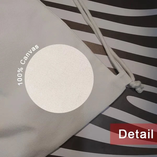 Drawstring Like Bag Burning Mesh Shopping Backpack Canvas Reusable Small Deco Fashion Art