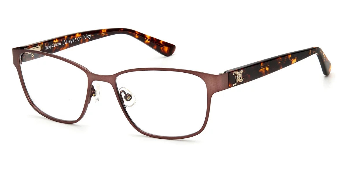 Brown Rectangular Matte Full Eyeglasses 210 Juicy Couture Rim