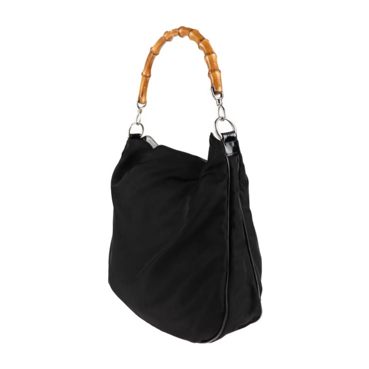 canvas Pre-Owned bag black bamboo handbag 001/1705/1577 tote GUCCI (Good) Gucci