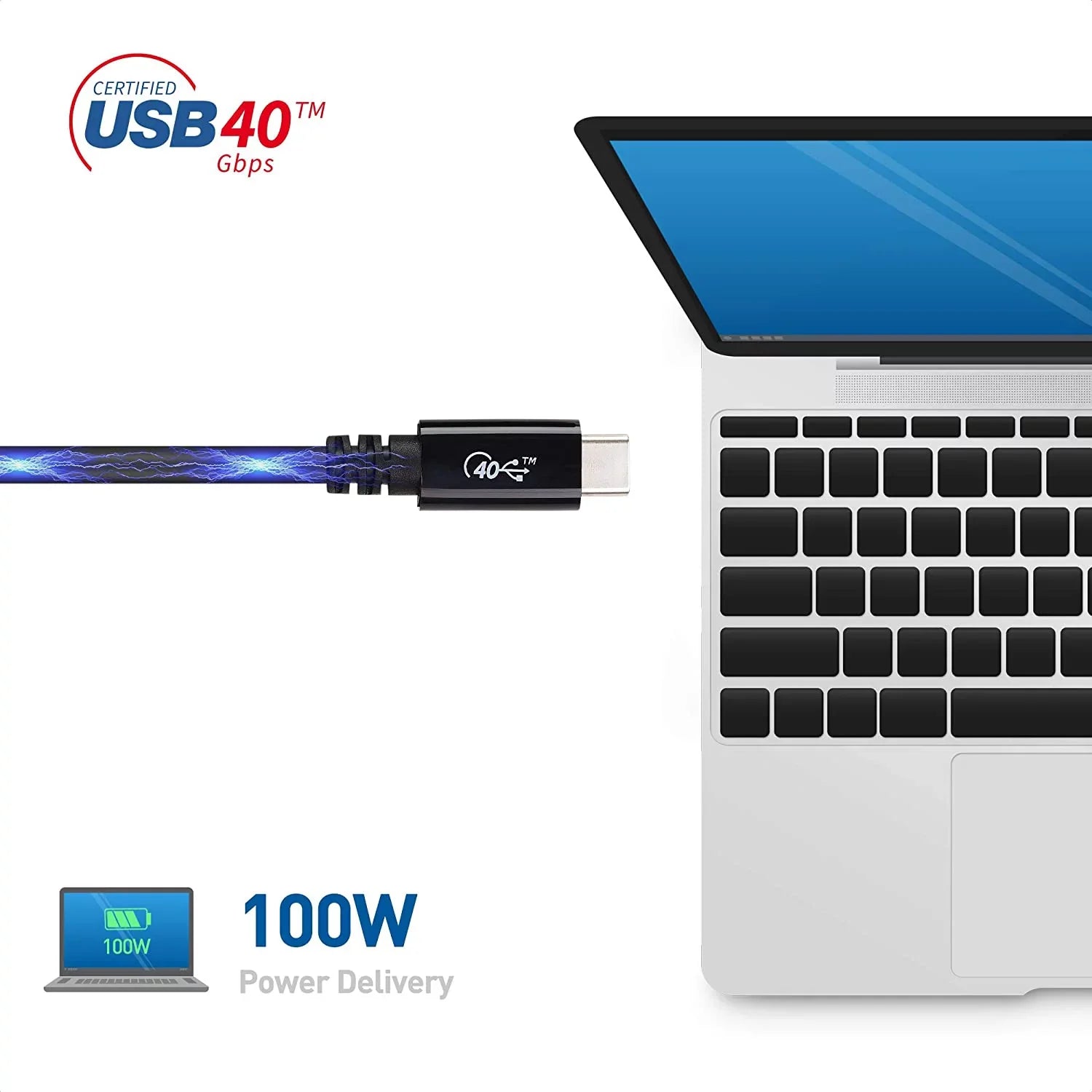 MacBook, Support, Thunderbolt Certified] Cable for 4 3, More with Matters and 8K Surface Charging, and 2.6 with Data, C [USB-IF ft USB4 Cable DELL 40Gbps Thunderbolt Compatible USB 100W Video XPS, Pro