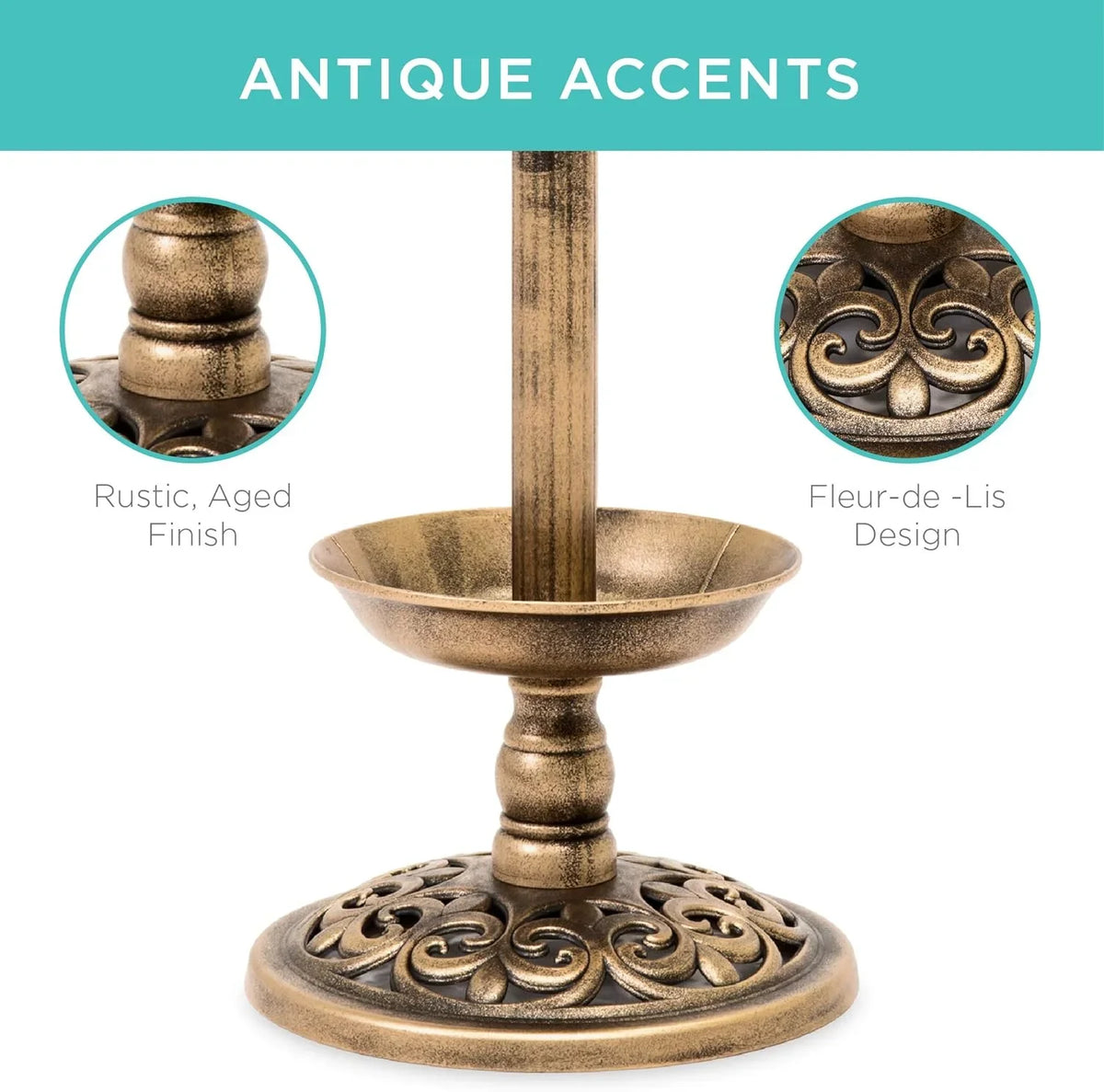 Panel, Bronze Decoration Pedestal Outdoor Lawn, W/Planter, - Scroll Integrated Solar For Garden Fountain Accents Bath Lighted