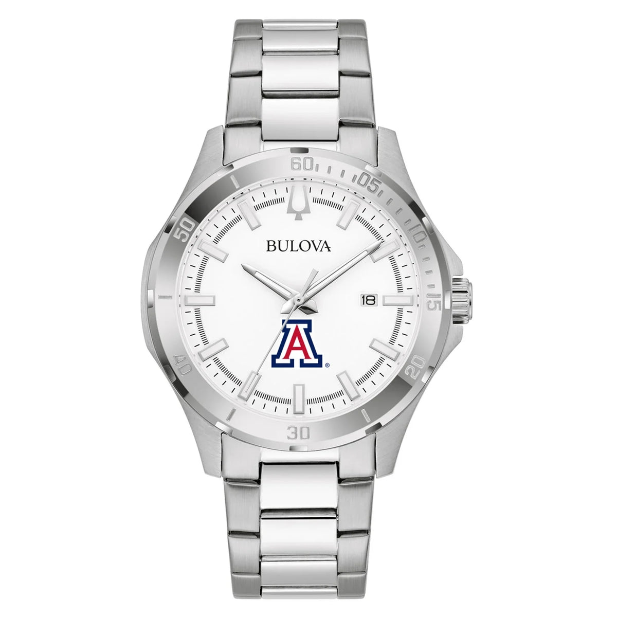 Wildcats Classic Men's Silver Bulova Watch Steel Sport Stainless Arizona