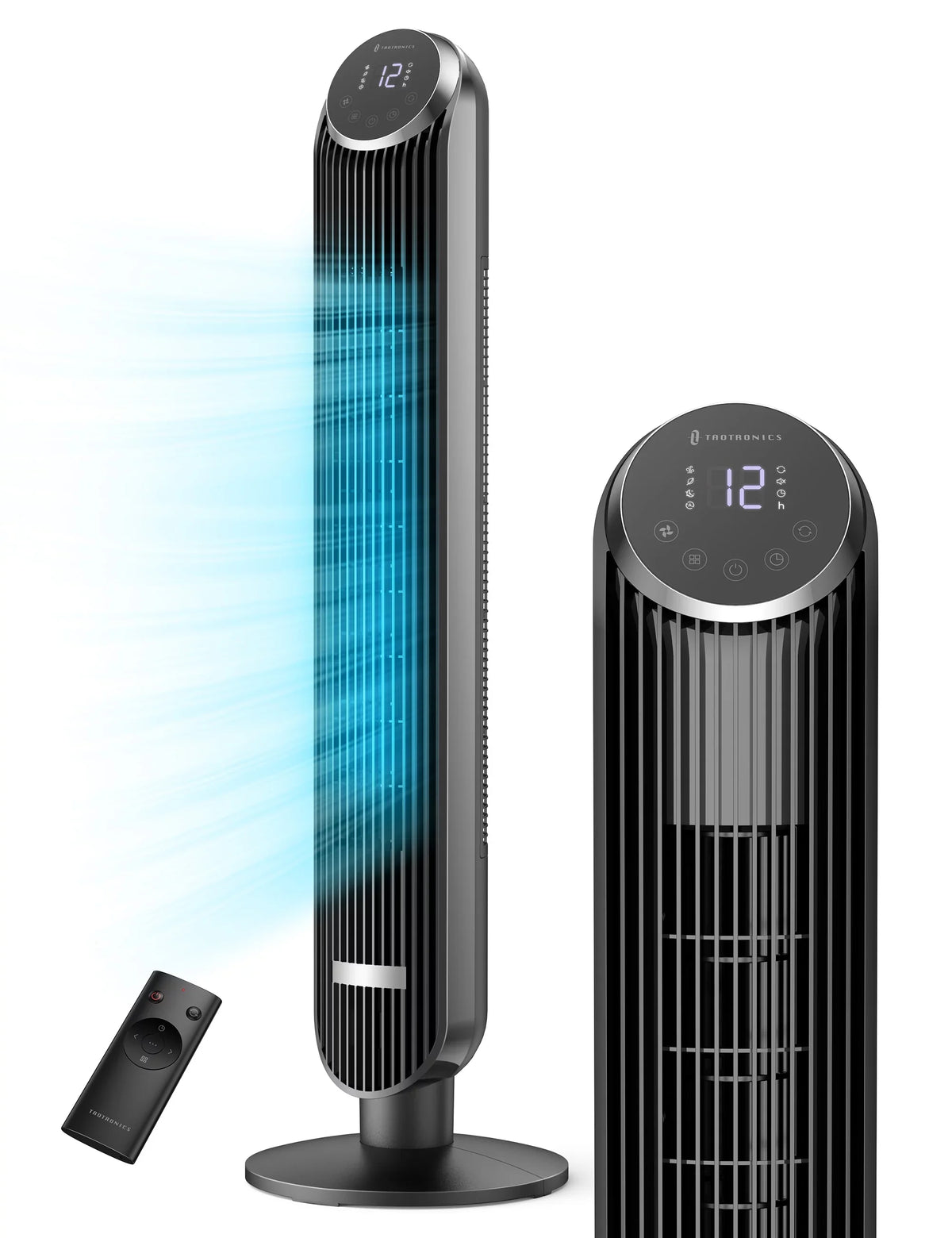 42" Modes, Fan, Bladeless Dustproof Standing Tower Home, for 12 12H Fan Speeds, Fan Remote, 120Â° with Office 4 TaoTronics Timer, Mesh Fan, Oscillating Filter,