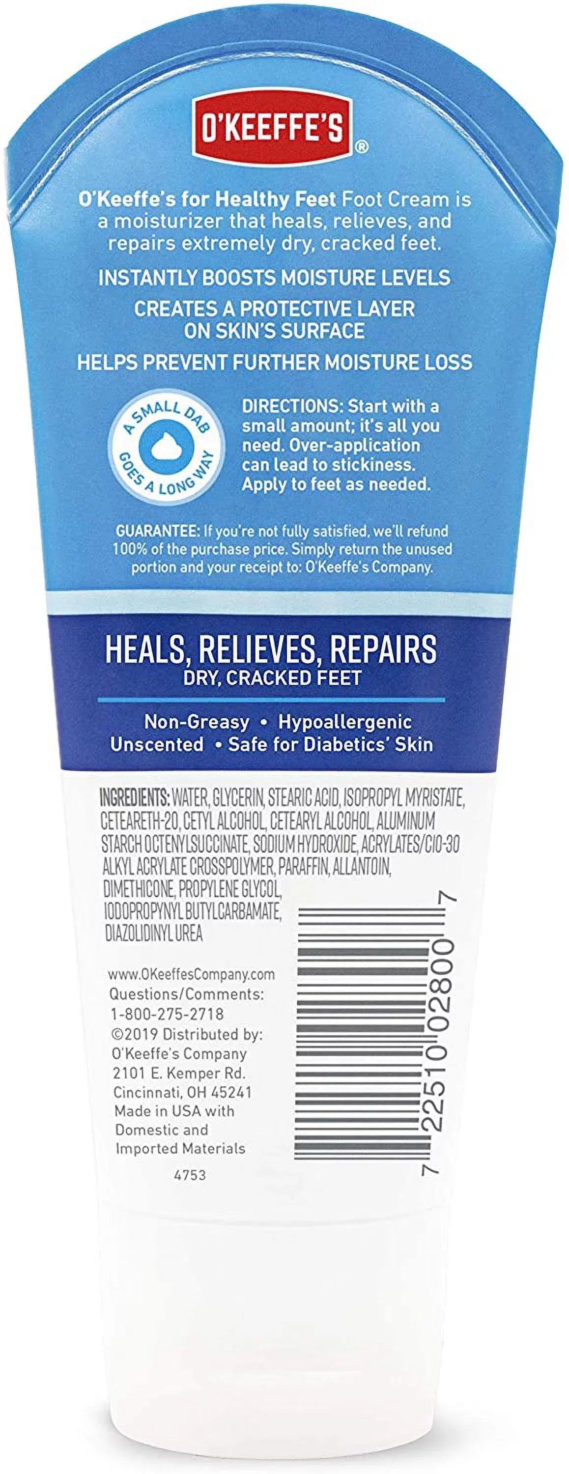 PC,O'Keeffee's Tube, 3 Healthy 1 K0280001 Cream Oz Feet