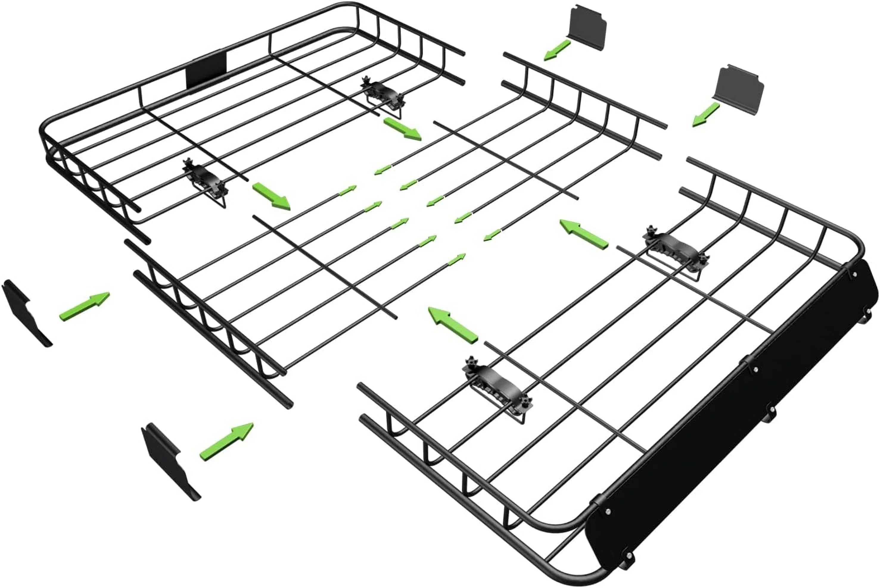 Holder Net, Luggage Basket Steel Rooftop 150lb Car Down Top Rack, 39" Cargo Bag, Waterproof Capacity, for Thten Duty Roof SUV, Tie Carrier Extension and Rack with Construction Heavy 64"x Strap,