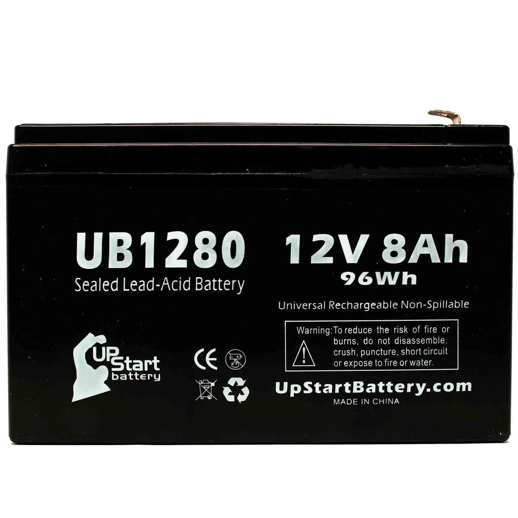 '- - 8000mAh, 6 Battery to UB1280 - AGM, Opti-ups Compatible F1 Adapters Sealed Replacement F1 3x 280ES Universal Pack Terminal, Lead Acid 8Ah, SLA) Terminal F2 (12V, Battery Includes