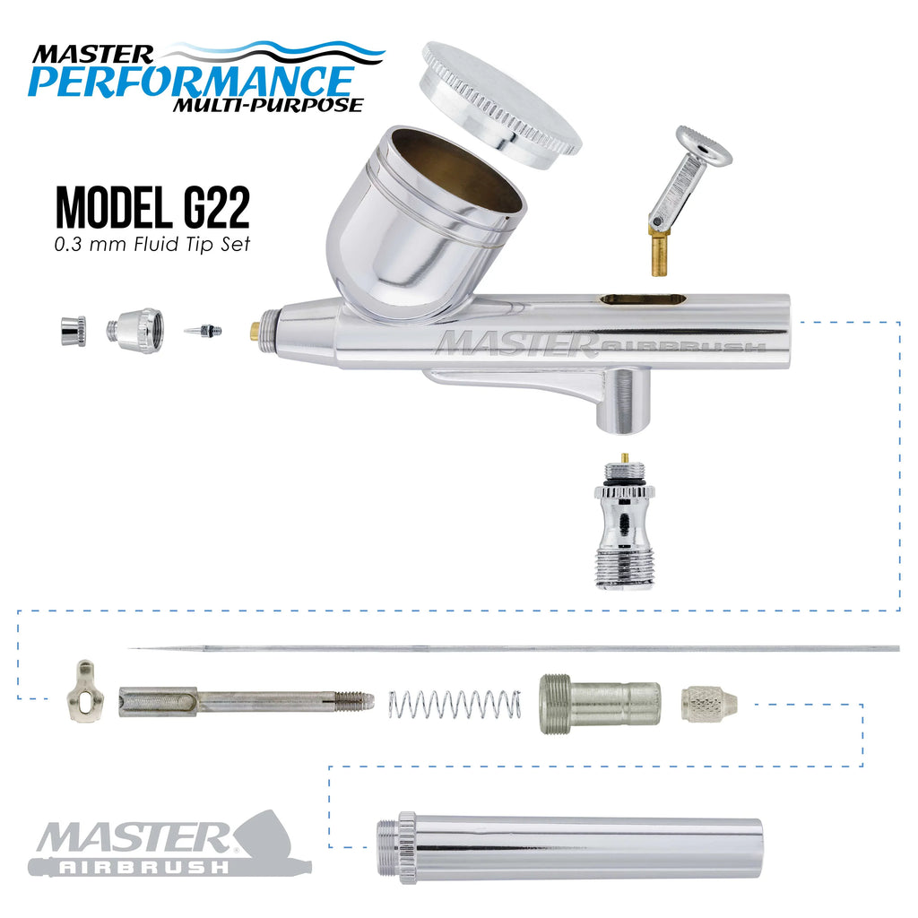 Acrylic Compressor and Kit Multi-Purpose Airbrush Opaque Feed Gravity Colors Primary Airbrushing - System Air Master 6