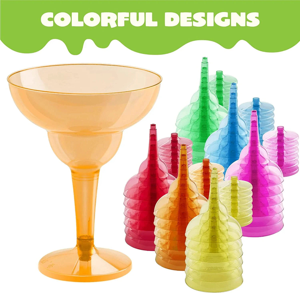 48 Decorations,12 Supplies Party Decoration Theme Fiesta Taco Mexican Party Cinco Party JOYIN Cups oz Margarita for Cinco Fun,Plastic Plastic Pcs Glasses De Glasses Margarita Mayo De Mayo