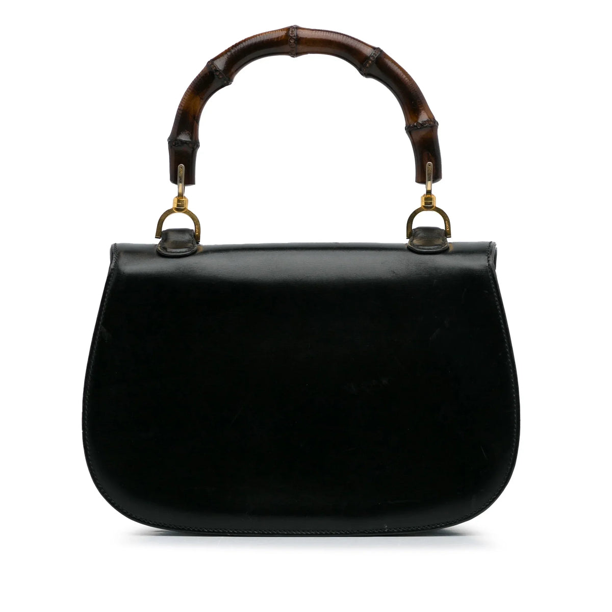 Handbag Top Gucci Bamboo Black Night HandleBag Pre-Owned Calf Authenticated Leather (Good) Unisex