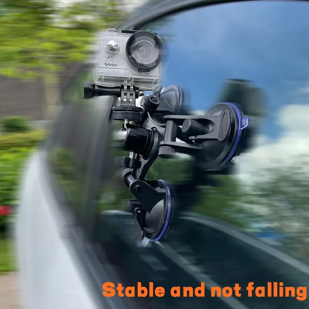 Threaded Suction Degree Windshield Camera Cup Triple Holder 1/4 Head with Mount Action 360 Mount Head Ball Car Tripod