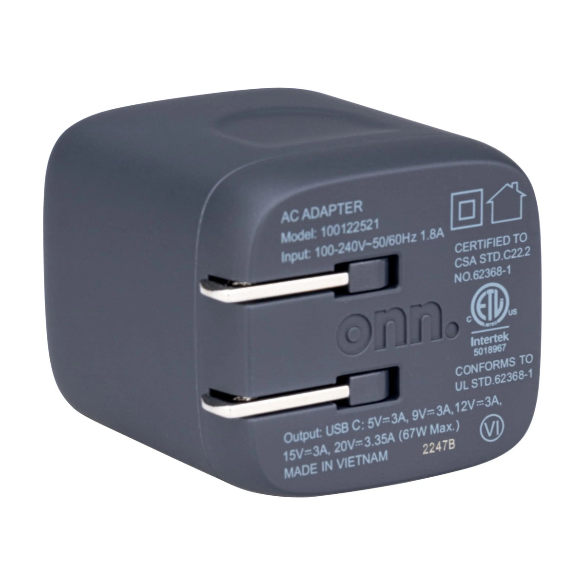 USB-C 1 onn. 67W Charger Compatible Apple,Dell,HP,Asus,Acer,Lenovo,Grey GAN for with Laptop Port,