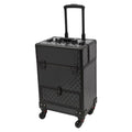 Trunk Case Rolling Nail Salon Cart Manicure Luggage Trolley Cosmetic Organizer Makeup Box Wheeled Storage Black Case Aiqidi Train