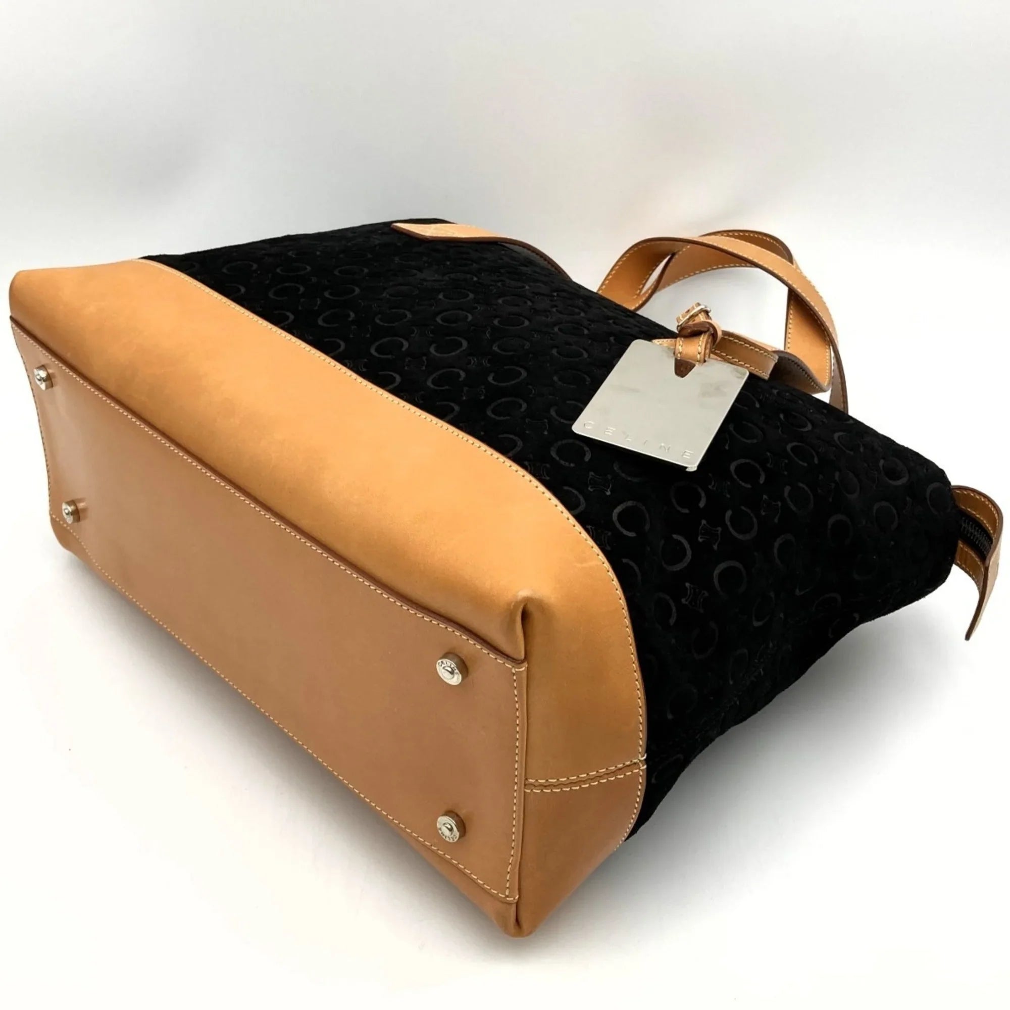macadam tote C fashion USED ladies handbag Pre-Owned bag 1 (Good) leather suede MC00 CELINE black