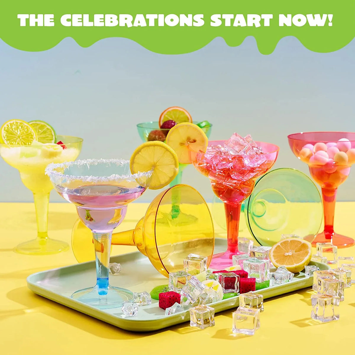 48 Decorations,12 Supplies Party Decoration Theme Fiesta Taco Mexican Party Cinco Party JOYIN Cups oz Margarita for Cinco Fun,Plastic Plastic Pcs Glasses De Glasses Margarita Mayo De Mayo