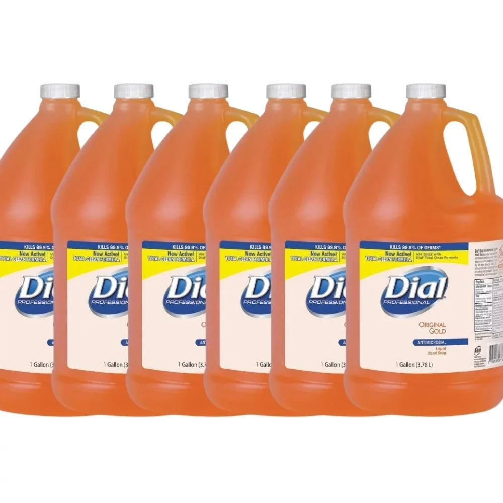 (6 Hand Antimicrobial Soap, 99.9% Gallon Professional FL Gold Per Kills Bacteria, 128 OZ Liquid Gallons) Original