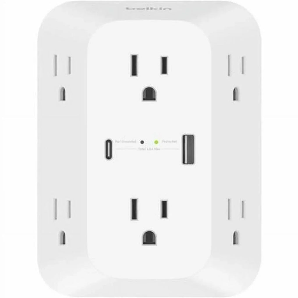 '- output connectors: mountable) Belkin AC 8 (wall Surge protector - -