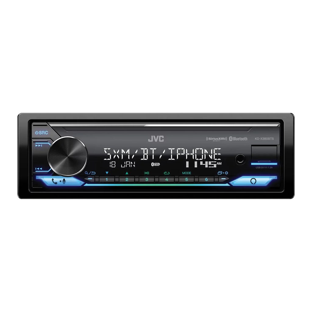 Single-DIN Unit, Bluetooth, KD-X380BTS Media and In-Dash KD-X380BTS Built-in, Ready Digital Alexa Receiver JVC Car SiriusXM with