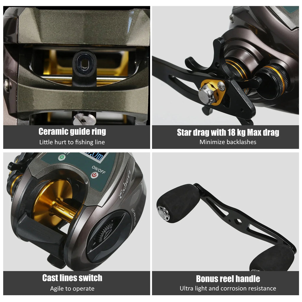 Eryue Brake Speed Usb Reel Reel 9+1bb 9+1bb Reel Fiber Carbon EXBERT 1 Reel,With Carbon Display Reel With Baitcasting 6.4 Speed Fiber Display Display Brake Reel Baitcaster 6.4 Ratio Speed With Reel 1