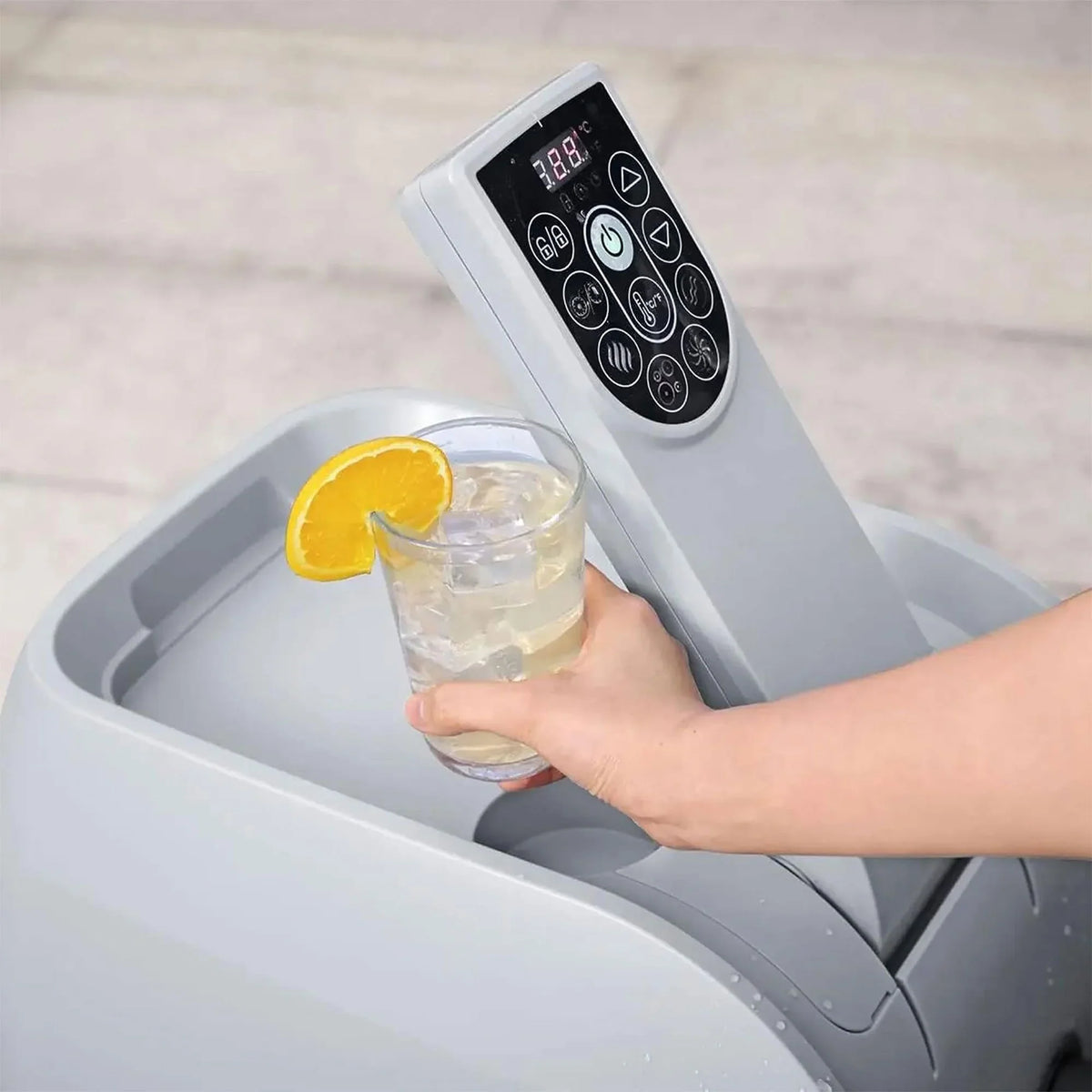 SaluSpa Pool/Spa of Hot Bestway Tub 4 w/Set HydroJet SaluSpa Seat Santorini