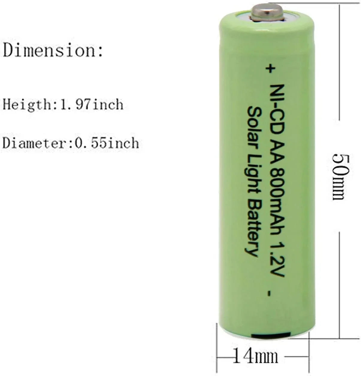 Rechargeable Light Batteries 1.2V Solar AA NiCd Batteries Outdoor 800mAh Lights, PCS) BAOBIAN Garden Remotes, Mice for Solar (8
