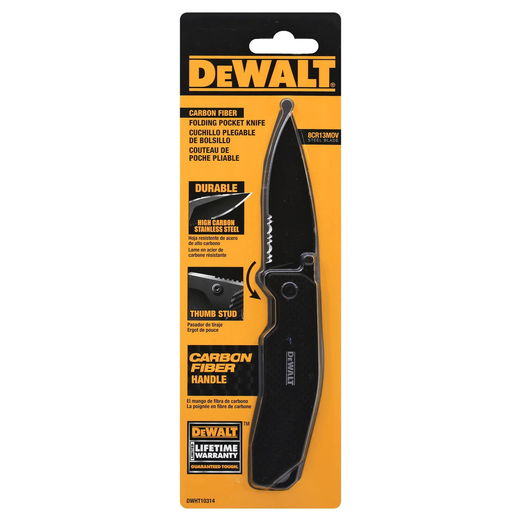 Pocket Black/Gray Folding 8" 1 DeWalt Knife pc.