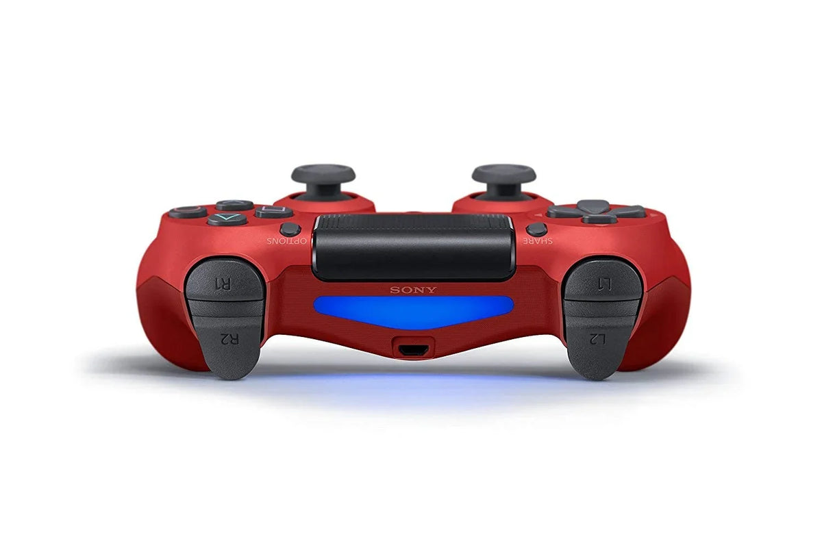 Sony AXTION Earbuds Dual + Controller Gaming New) Console Wired Shock For BOLT Bundle Red Like PS4 (Refurbished: Pre-Owned