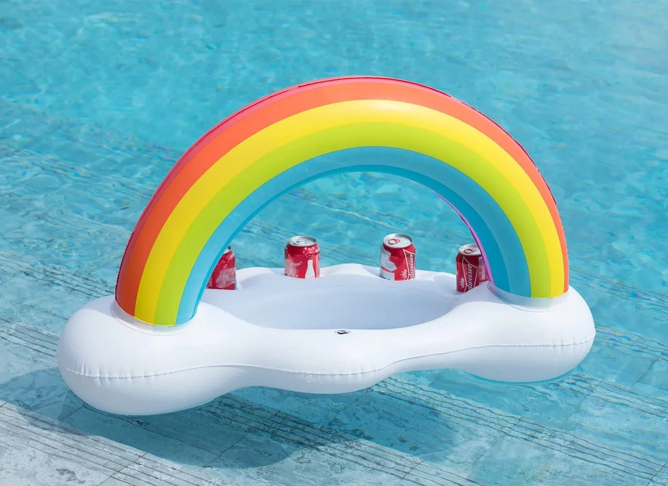 Bar Float Serving Pool Beverage Floating Cloud Drink Capacity Fruit Party Rainbow Salad Holder Large Drink Pool Float, lnflatable Cooler