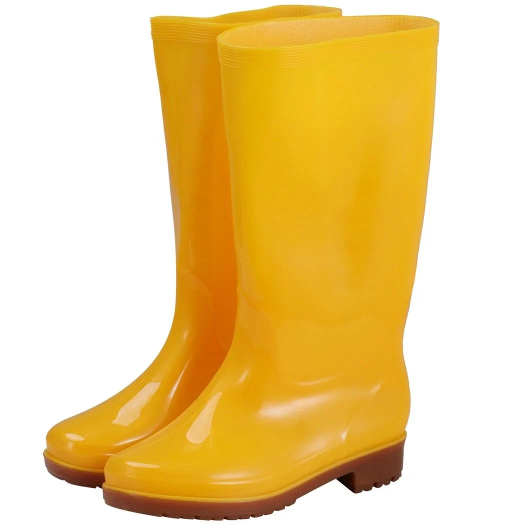 Outdoor Mid-calf Shoes, And Waterproof Cleaning Gardening Rain Lightweight Women's Rain Yellow Fashionable Boots Boots, Garden Footwear, for Works Rain