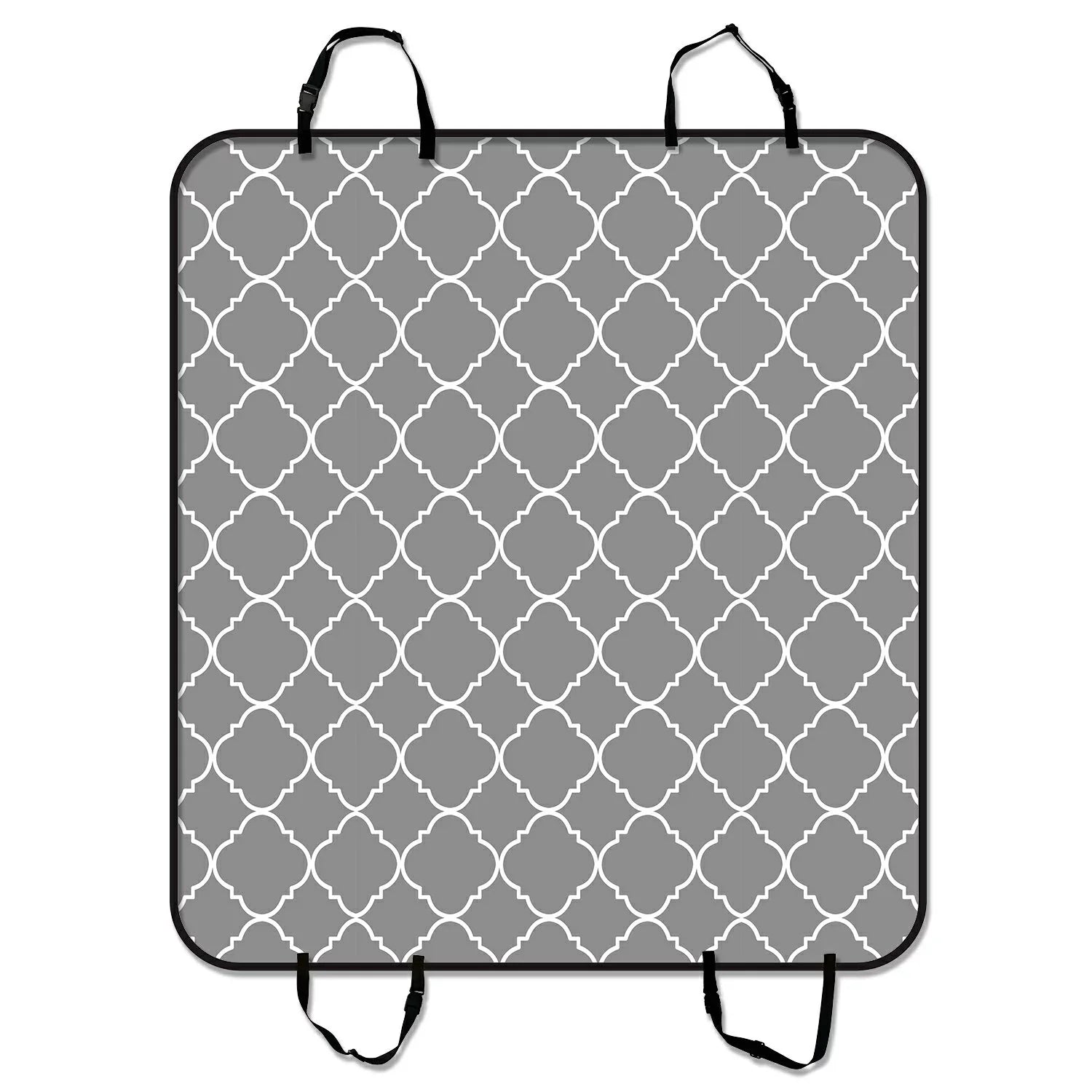 Mat Seat Car Light Pet Mat Grey 54x60 Trunk For Seat Cover Mat Trucks Cars Quatrefoil SUV Hammock Cargo Dog GCKG Pattern and inches Car