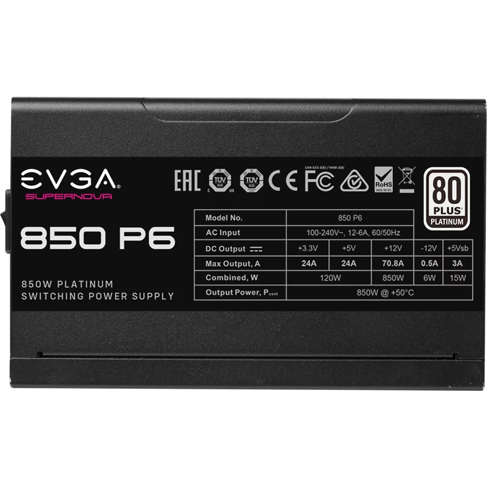 SuperNOVA EVGA Power 850W P6 Supply 850