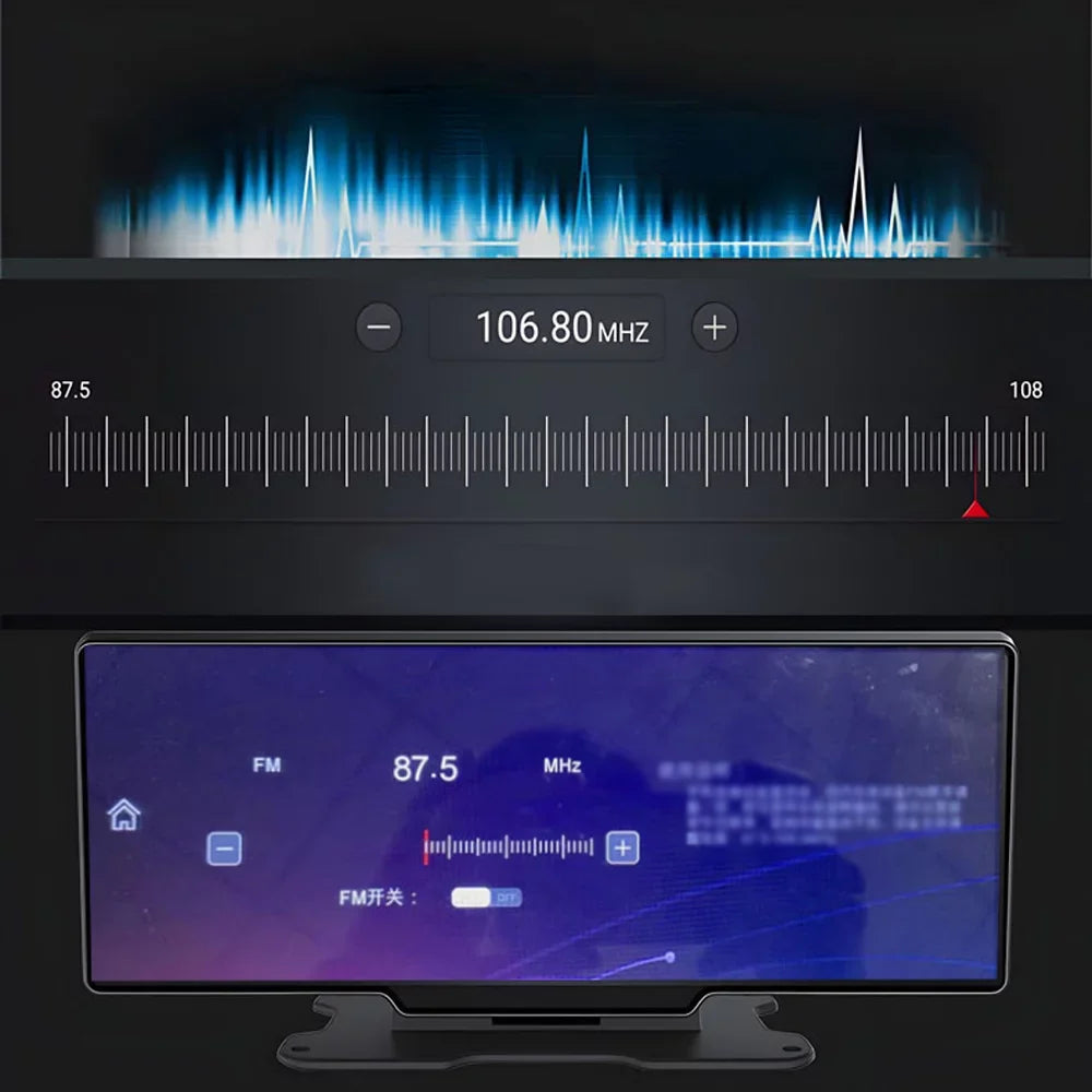 Calling Dash Auto Inch WiFi G-Sensing for Monitor Parking 10.26 Carplay Recorder Loop Support Camera Built-in Front Rear Driving Recording Shinysix 4K & DVR Hands-Free Android Touchscreen with