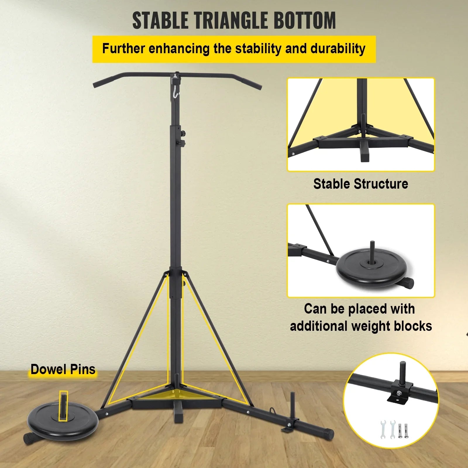 Boxing Standing Stand Pull Punching & Foldable Up Bracket Free BENTISM Bar Chin Bag