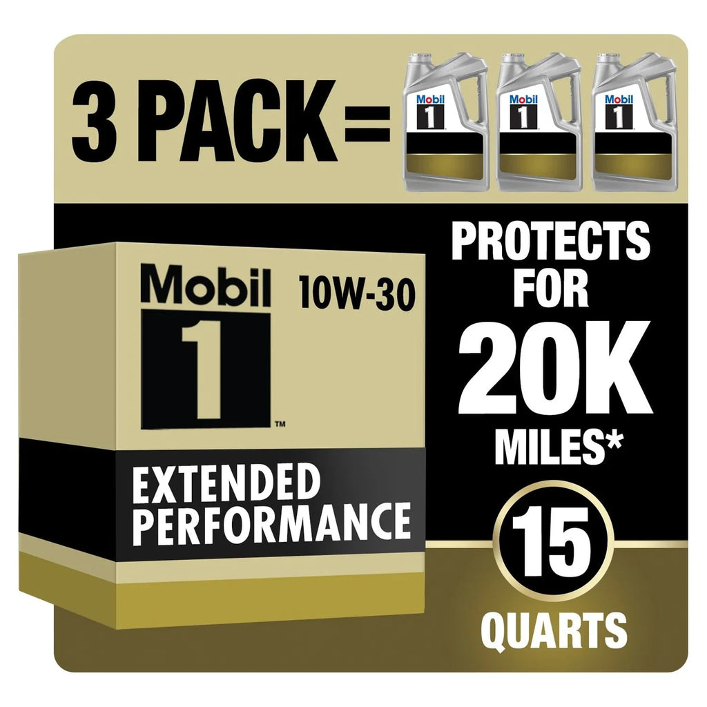 Oil qt Motor 5 Performance Full 10W-30, (3 Mobil Synthetic 1 Pack) Extended