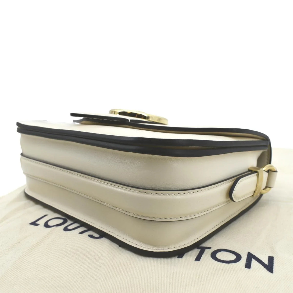 Pre-owned Bag VUITTON 9 Shoulder LOUIS Creme Leather Pont Calfskin