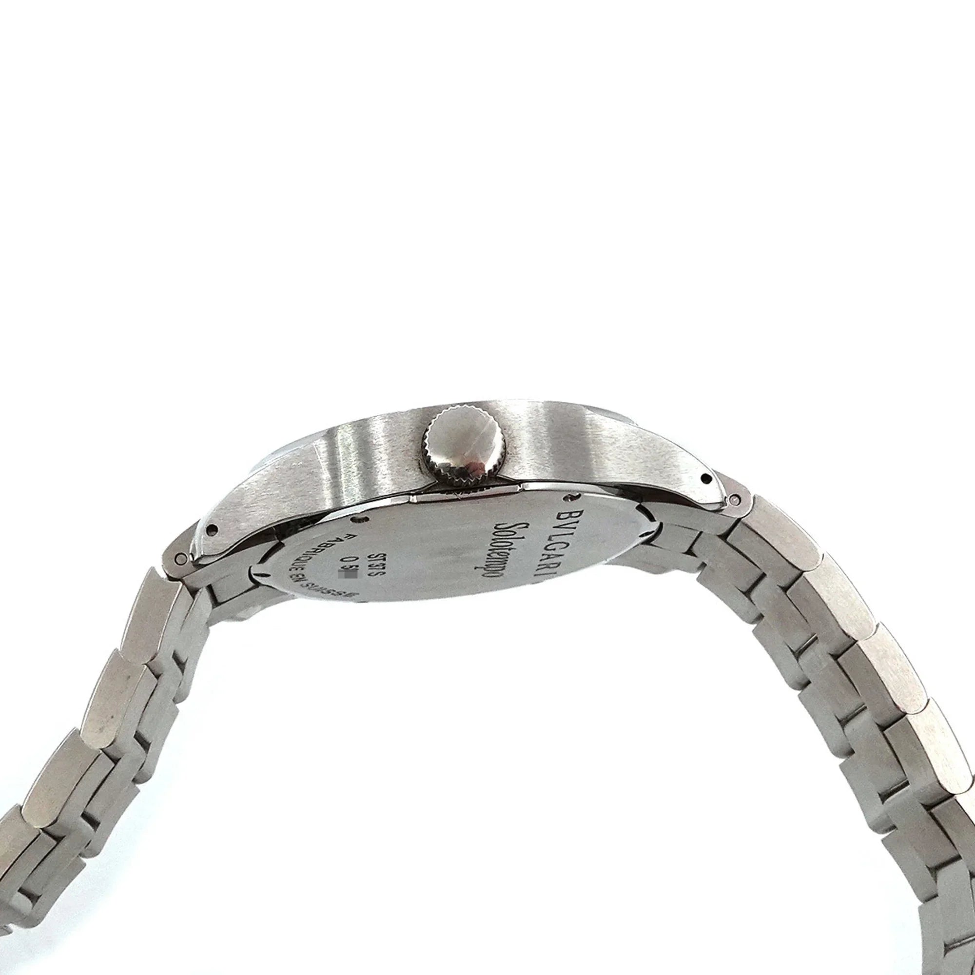 Pre-Owned Dial Quartz Bulgari Men's Black Watch Solotempo ST37S BVLGARI (Good)