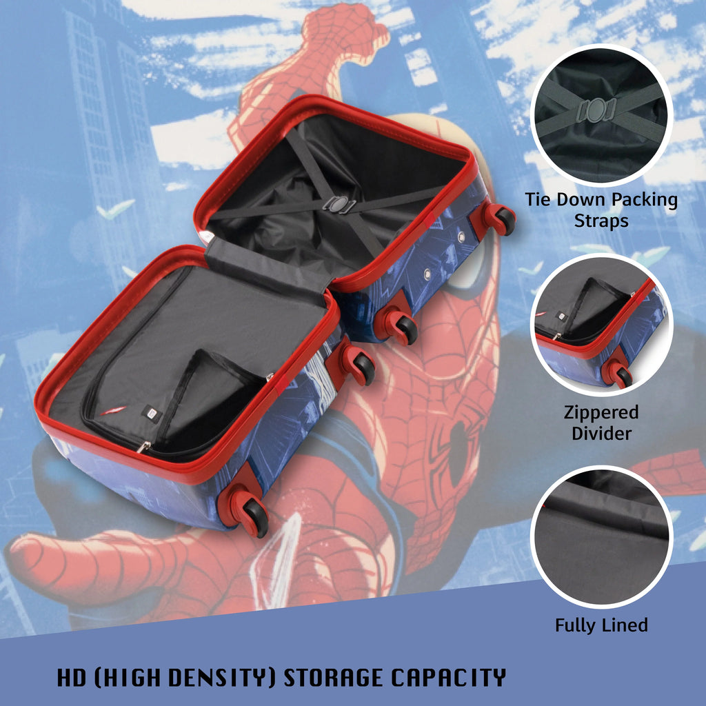 Marvel 21 Luggage, Hardshell On with Kids Inch Spider-Man Carry Suitcase Wheels, Blue Rolling