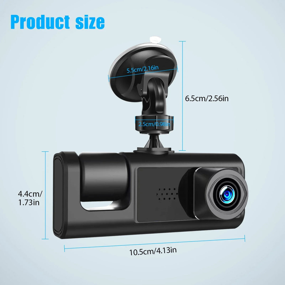 Car 1080P Triple Card, Way Channel Backup DVR Inside Dash TF Vision, Cam, Camera, 3 3 Cam Recorder, IR Dash Front Rear Dashboard G-Sensor Driving W/32GB Inside Camera Night Dual