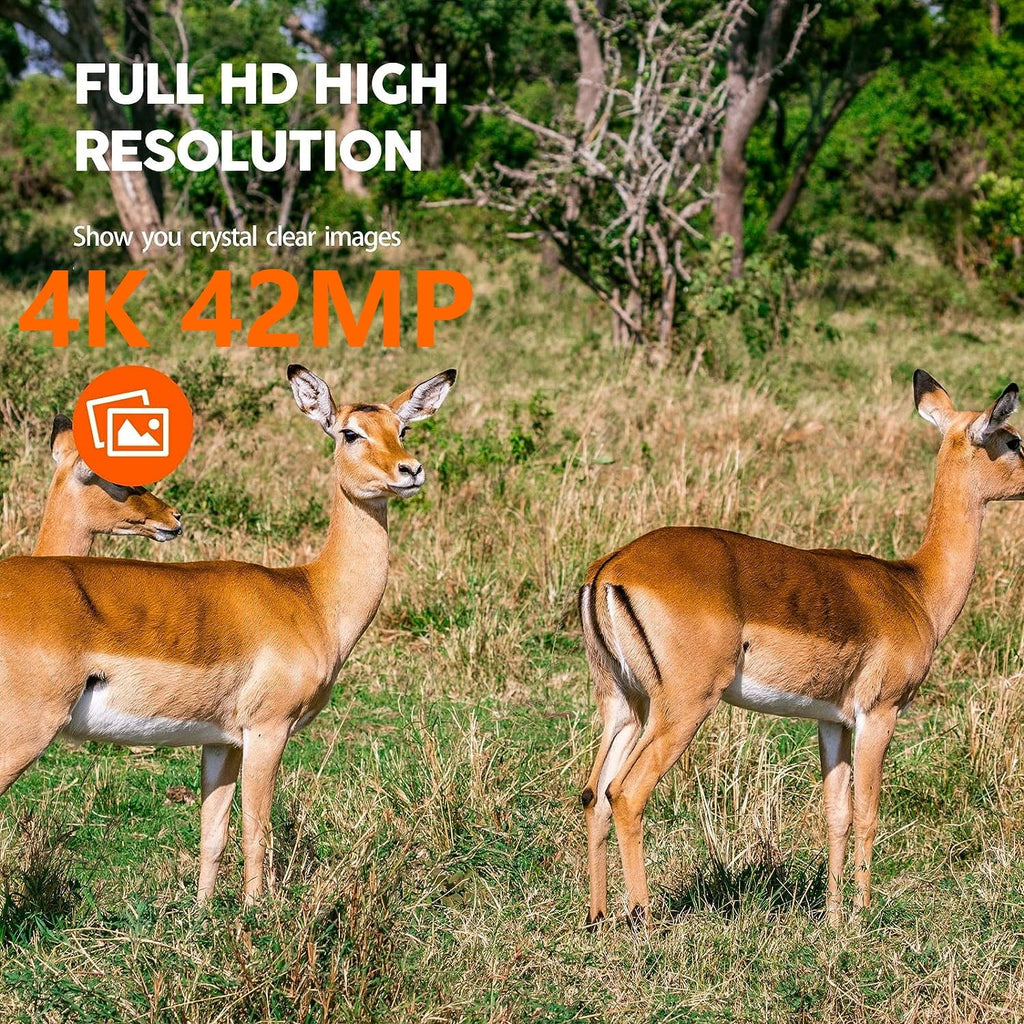 Night Trail 30fps Activated CAMPARK with Sensor Waterproof Camera 3 4K Monitoring Motion IP66 Angle Wildlife 120¡ã Deer PIR for 42MP Bluetooth WiFi Camera Trail Cam Hunting Wide Native Vision Game