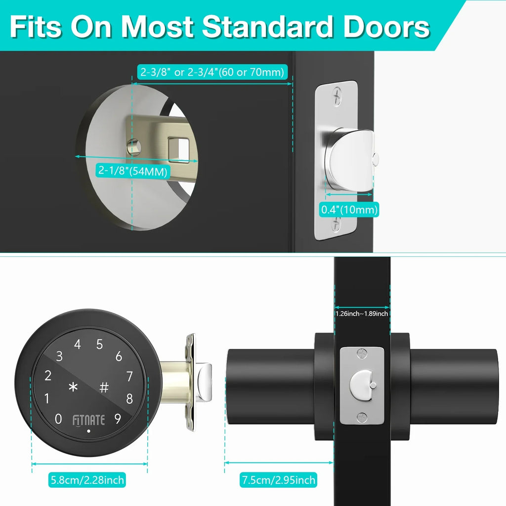 App Electronic Digital Password Control Door Knob Code Lock Keypad Smart