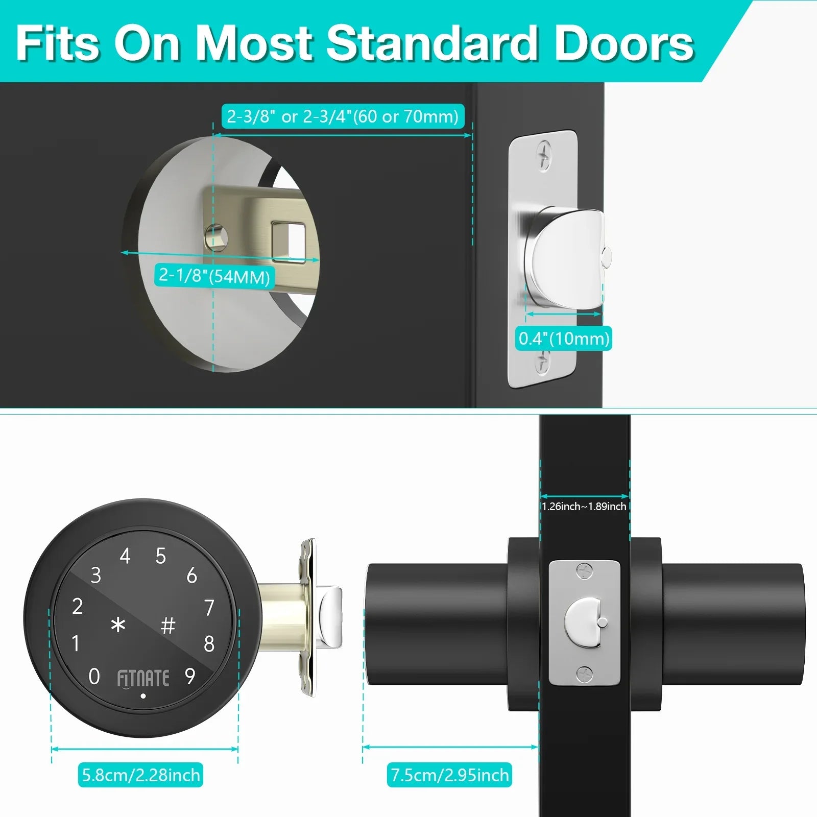 App Electronic Digital Password Control Door Knob Code Lock Keypad Smart