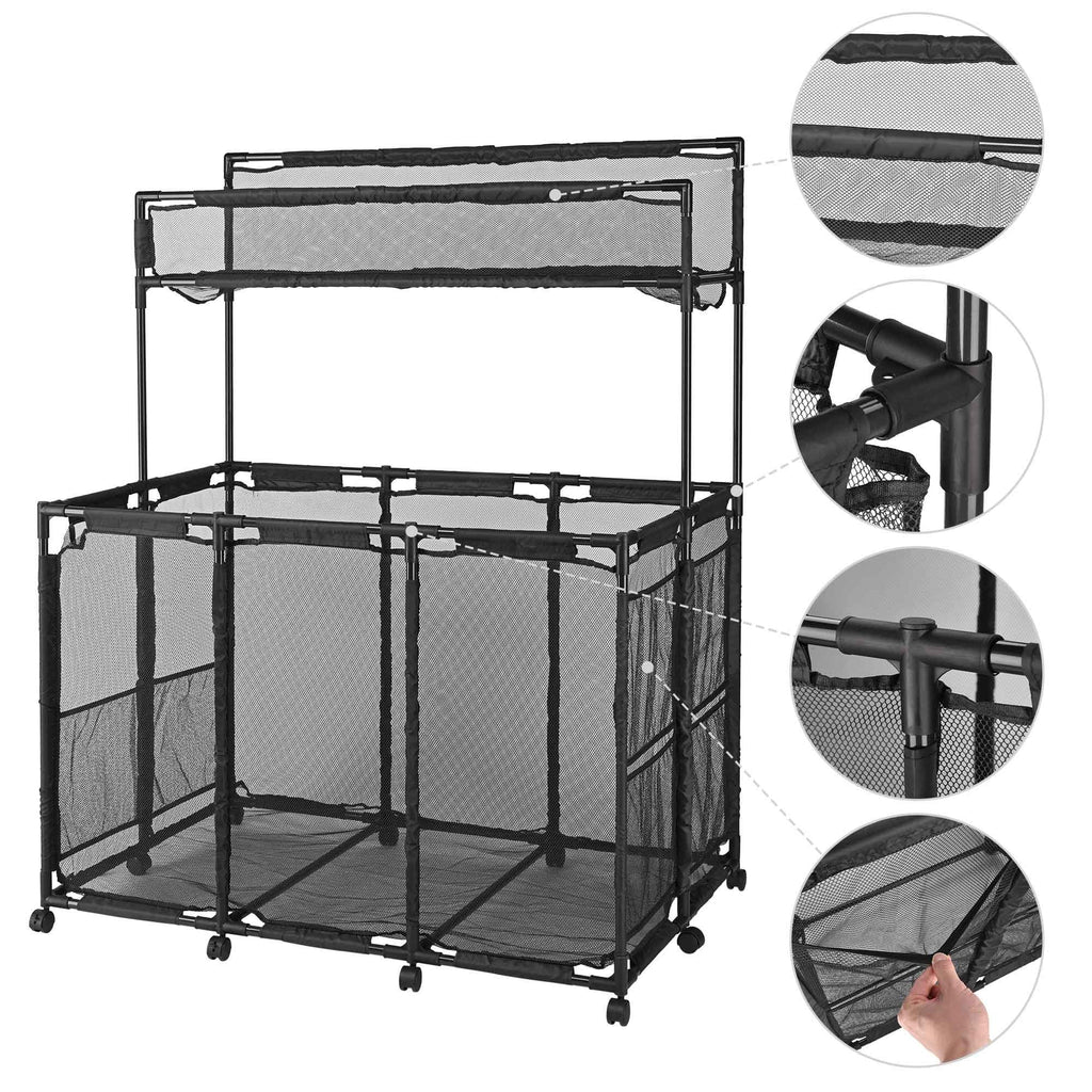Storage Bin Essentials Pool Organize Blue - Pool Mesh with Cart Wheels - 10