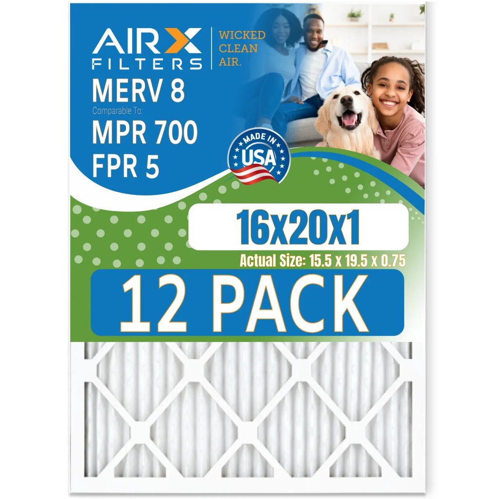 Pack FPR Made 5 - & AIR. Air Rating, Filters 8 of WICKED AIRX Comparable MPR USA Furnace by 16x20x1 Filter FILTERS 12 CLEAN to 700 in MERV