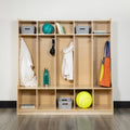 Organizer Hook-Safe, - with Locker Friendly Kid Bench, 48"L x Wooden (Natural) Design School 48"H Section Coat BizChair 5 and Storage Cubbies,