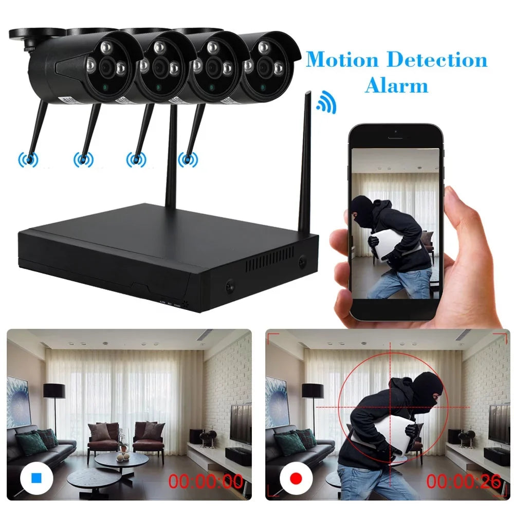 Ip Waterproof Wifi 1080p Camera Wifi 4ch Wifi Wifi With Wifi Vision 4pcs Ip Wifi Nvr P2p Ir-cut Support 1080p 4pcs Webcam,Vision Waterproof 1080p Webcam P2p 1.0mp Kit